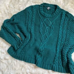 Green knit soft sweater